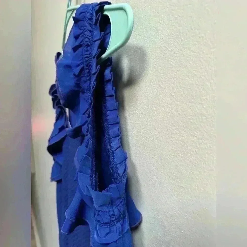 SOLD | Anthropologie Deletta Clemente Sleeveless Blouse | Size S | Royal Blue - Picture 4 of 11